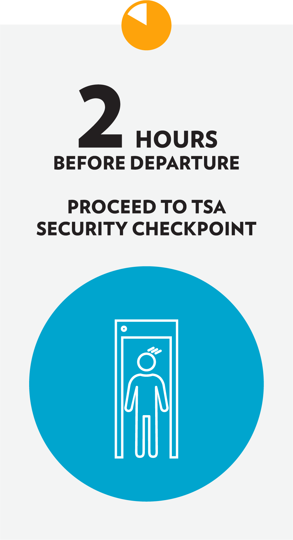 2 Hours Before Departure Graphic